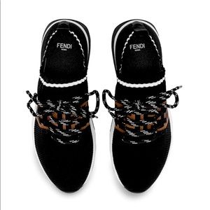 Fendi Women's FF Stripe Honeycomb Sneakers Black Gently used